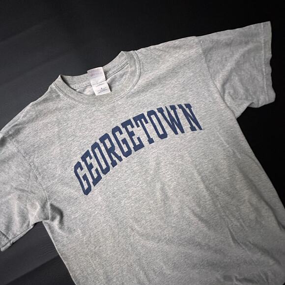 VTG Georgetown University T Shirt Mens Medium Gray Y2k Short Sleeve Preppy Ivy - Picture 2 of 8